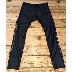 Lorna Jane Womens Size S Black Ankle Biters Side Twists NWOT